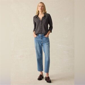 FAHERTY Sunwashed Knit Shirt Washed Black Size Small